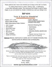 Load image into Gallery viewer, The Wren, Hand Embroidery Pattern