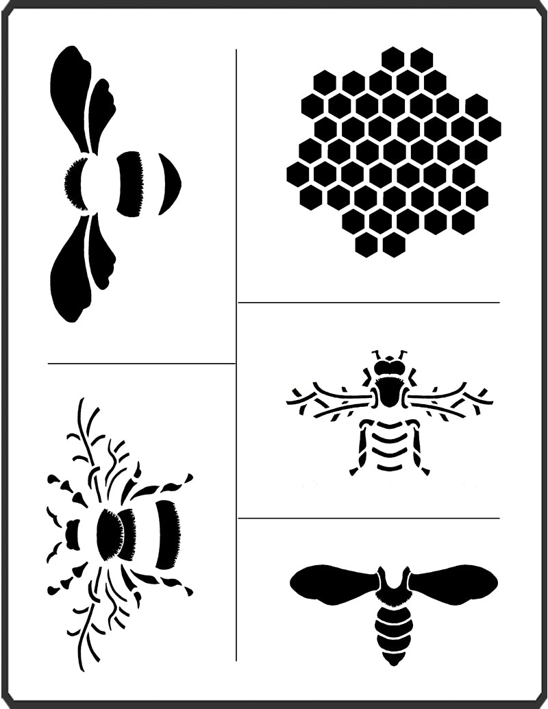SPR 11 Bees Stencil – Sproule Studios spr-11-bees-stencil-sproule-studios