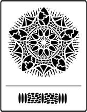 Load image into Gallery viewer, The Mandala Stencil designed by April Sproule is designed for painting fiber arts mixed media projects.