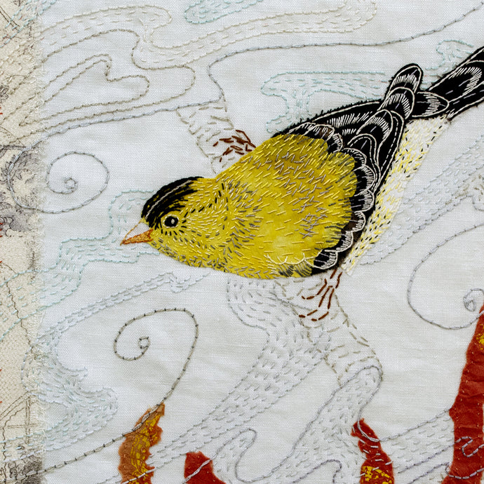 Virtual or In-person Workshop: Beautiful Birds Goldfinch Collage