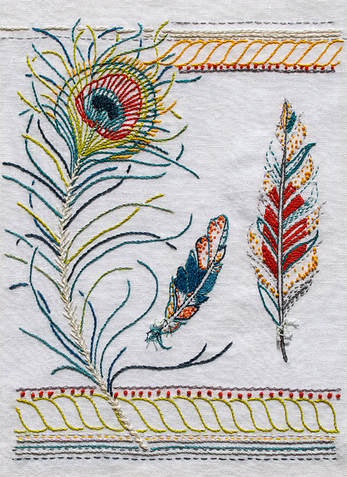 AS 12 Feathers Embroidery Patterns and Kits