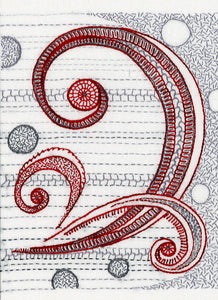 Curlicues hand embroidery pattern from April Sproule.