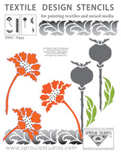 Load image into Gallery viewer, The Poppy Stencil can be used to create an unlimited number of designs by arranging the parts in different ways. 