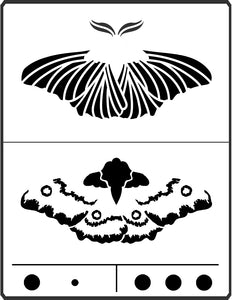 This Moth Stencil is designed by April Sproule for use on fiber arts and mixed media projects.